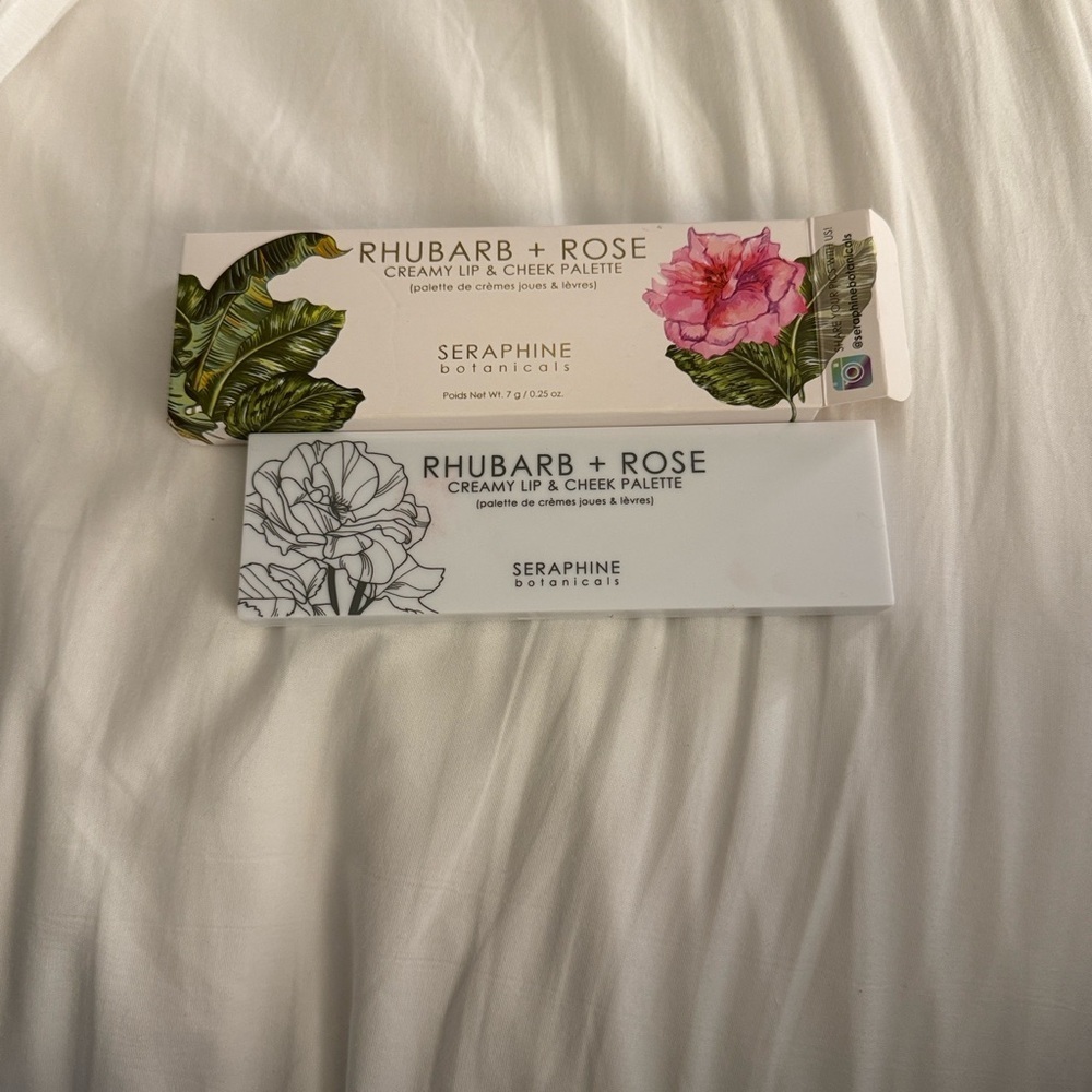 Seraphine Botanicals Rhubarb + Rose Creamy Lip & Cheek Palette new in box - Picture 5 of 5